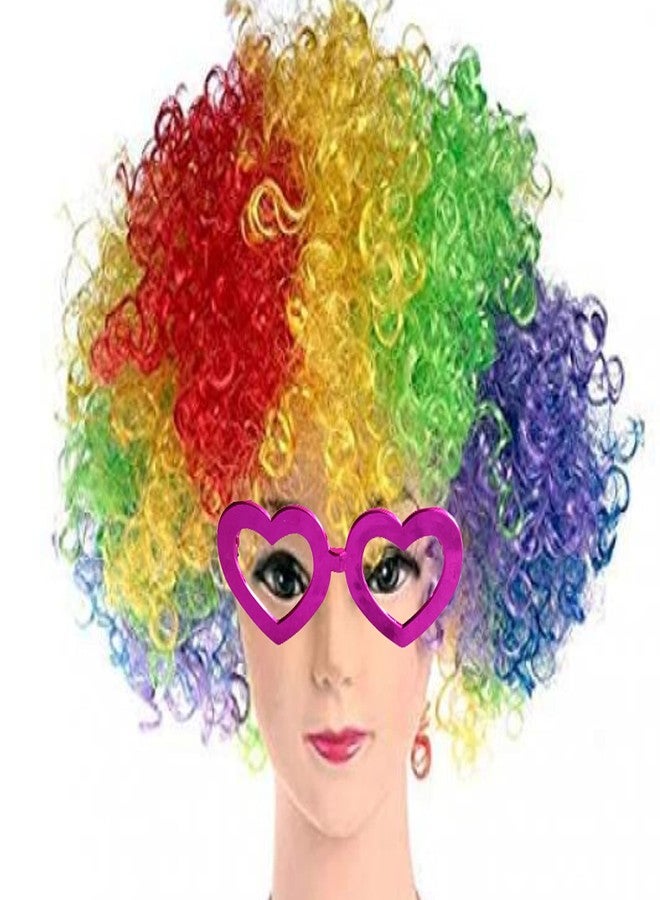 Artonezt شعر مستعار متعدد الألوان للجنسين من أرتونيزت، بتصميم مهرج جوكر أنيق، مناسب لمهرجانات هولي والهالوين، بالإضافة إلى نظارات واقية مميزة للحفلات. - Image 1